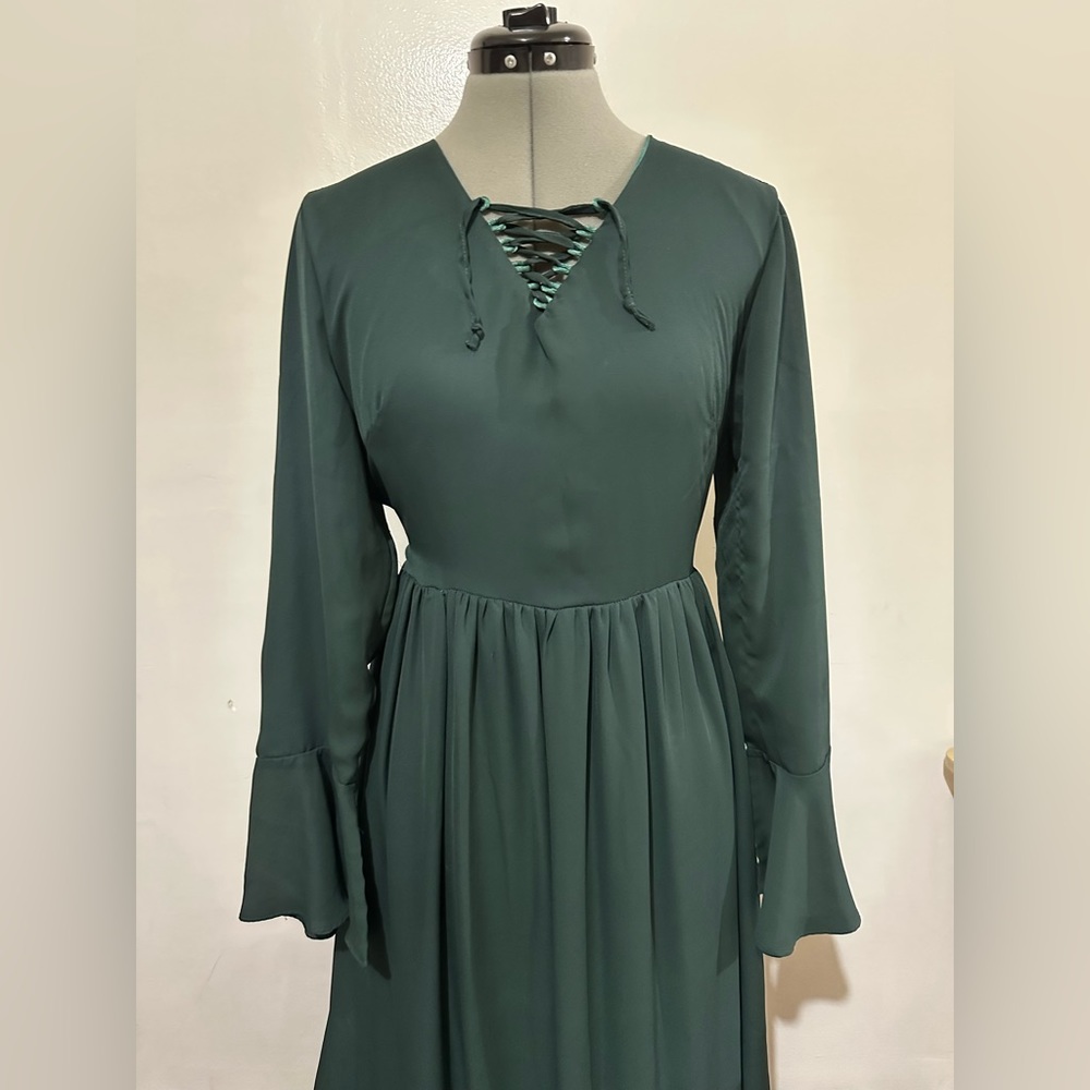 Green maxi abaya dress